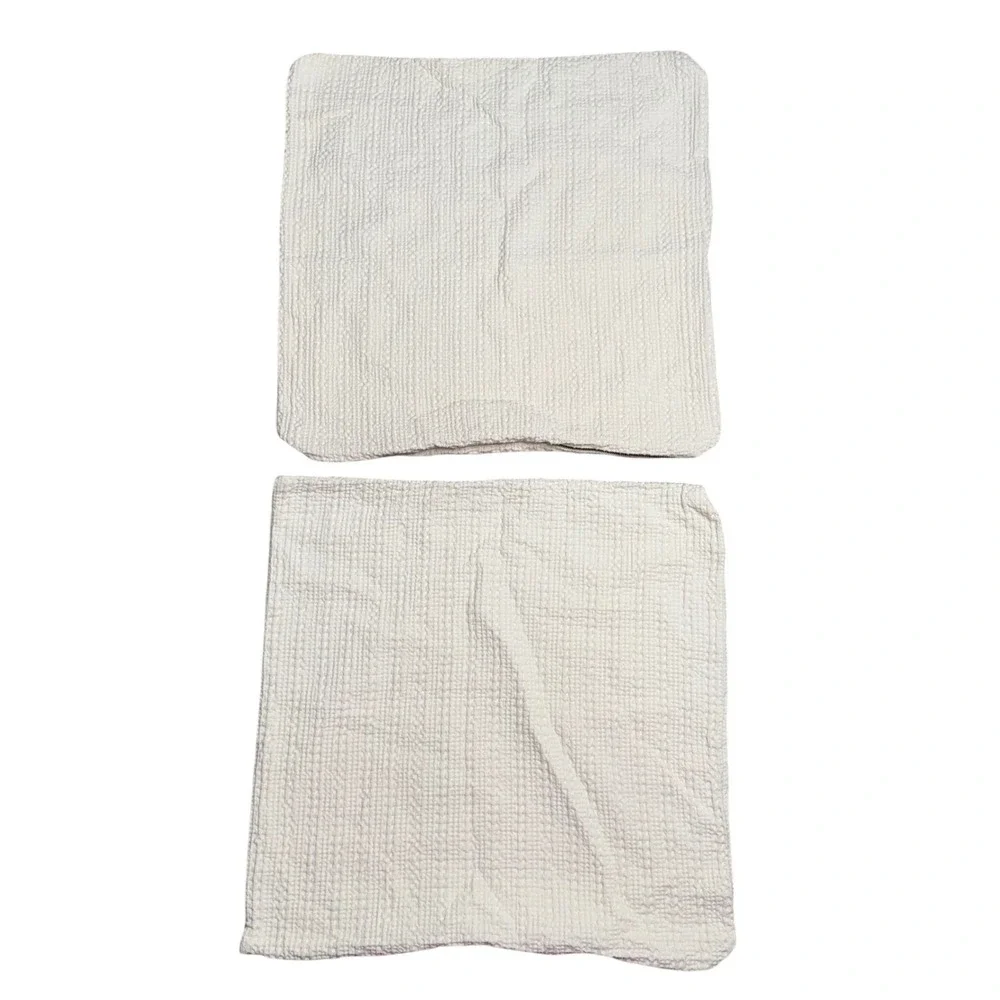 Pottery Barn Euro Sham Set 24x24 Cream Ivory Excellent Matelasse Cotton Textured